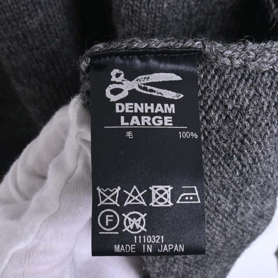 DENHAM デンハム グレー 01221171002 CRAFT KNIT ダメージ加工ニット L