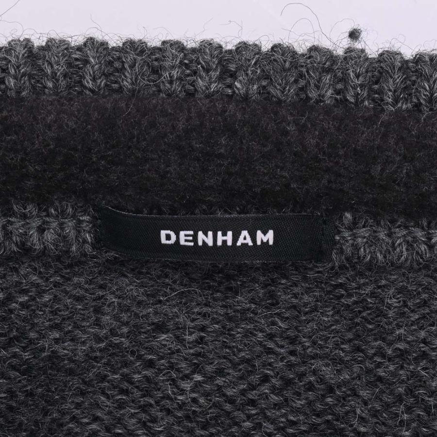 DENHAM デンハム グレー 01221171002 CRAFT KNIT ダメージ加工ニット L