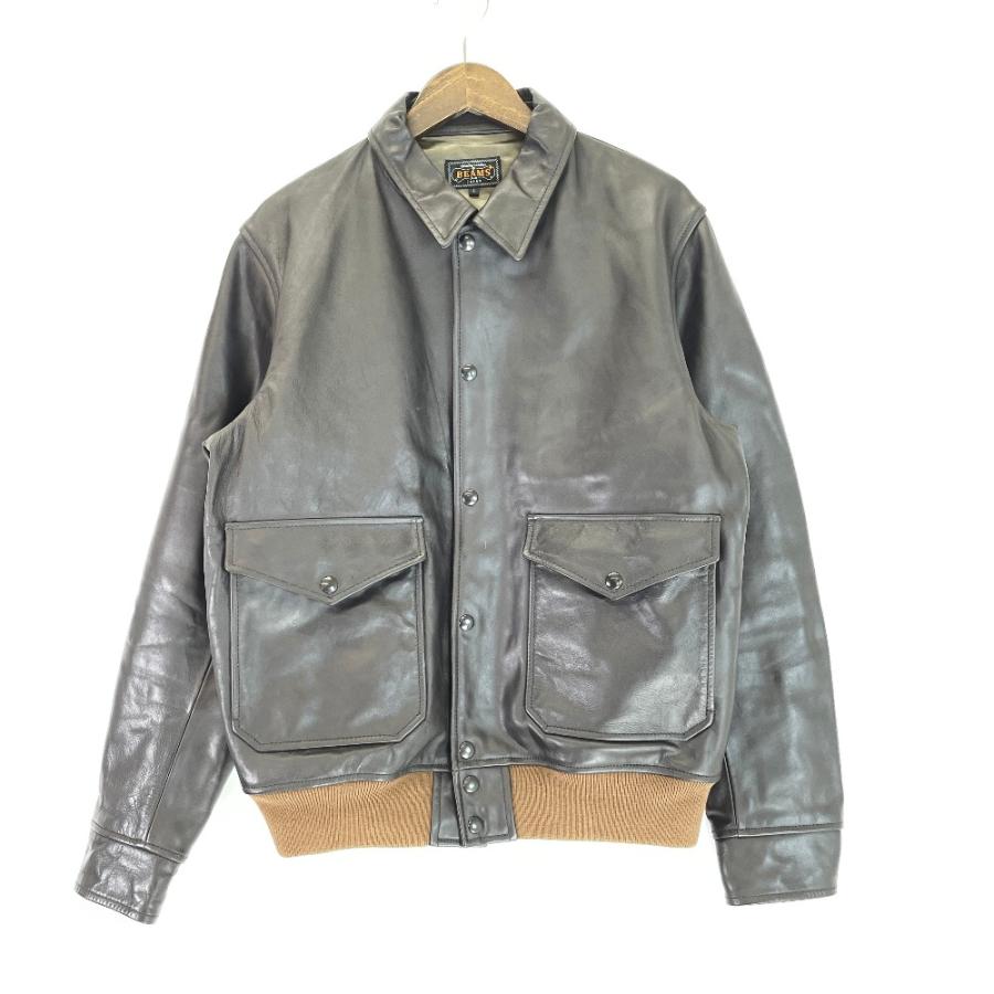 BEAMS ビームス A-2 ホースレザー フライトジャケット ブラウン L 