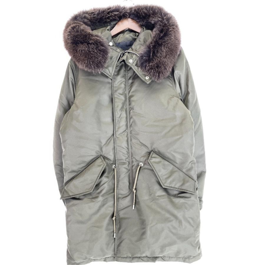 AKM エイケイエム カーキ C054 LIMONTAナイロン フォックスファー M-51