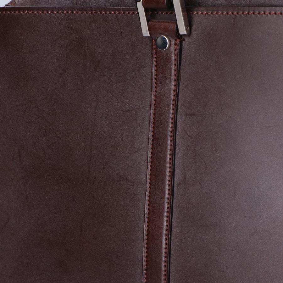 新品同様 万双 ブライドル 天ファスナー ブリーフケース ダーク