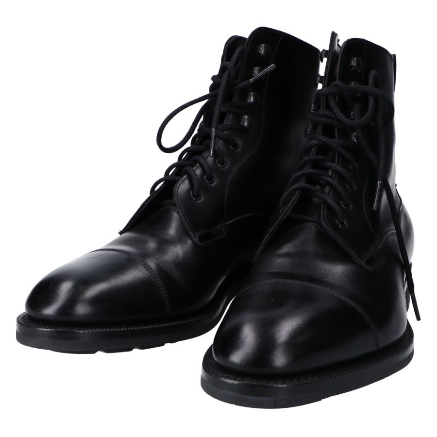 美品/ Edward Green エドワードグリーン GALWAY 202ラスト レザー ワークブーツ/ シューズ 6.57 ブラック