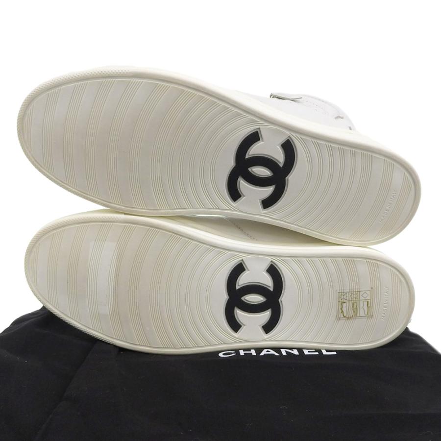 CHANEL シャネル ダブルジップ ハイカット レザー スニーカー CHANEL シャネル ダブルジップ ハイカット レザー スニーカー