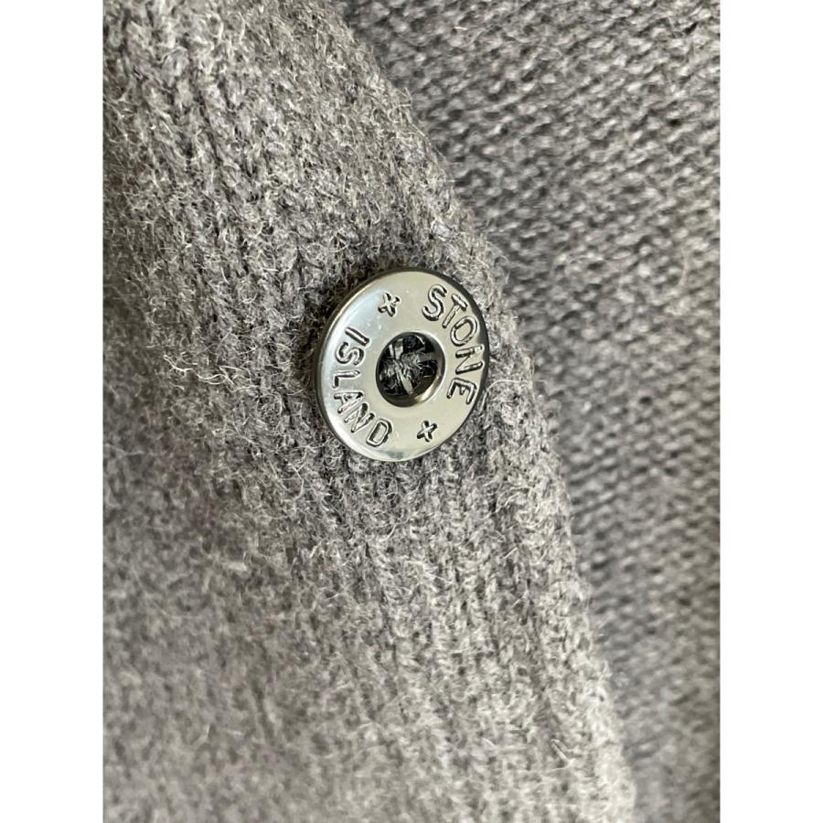 美品/国内正規 STONE ISLAND ストーンアイランド 43155ZA9 ウール フーディ ニット ジャケット L チャコールグレー メンズ｜wine-king｜08