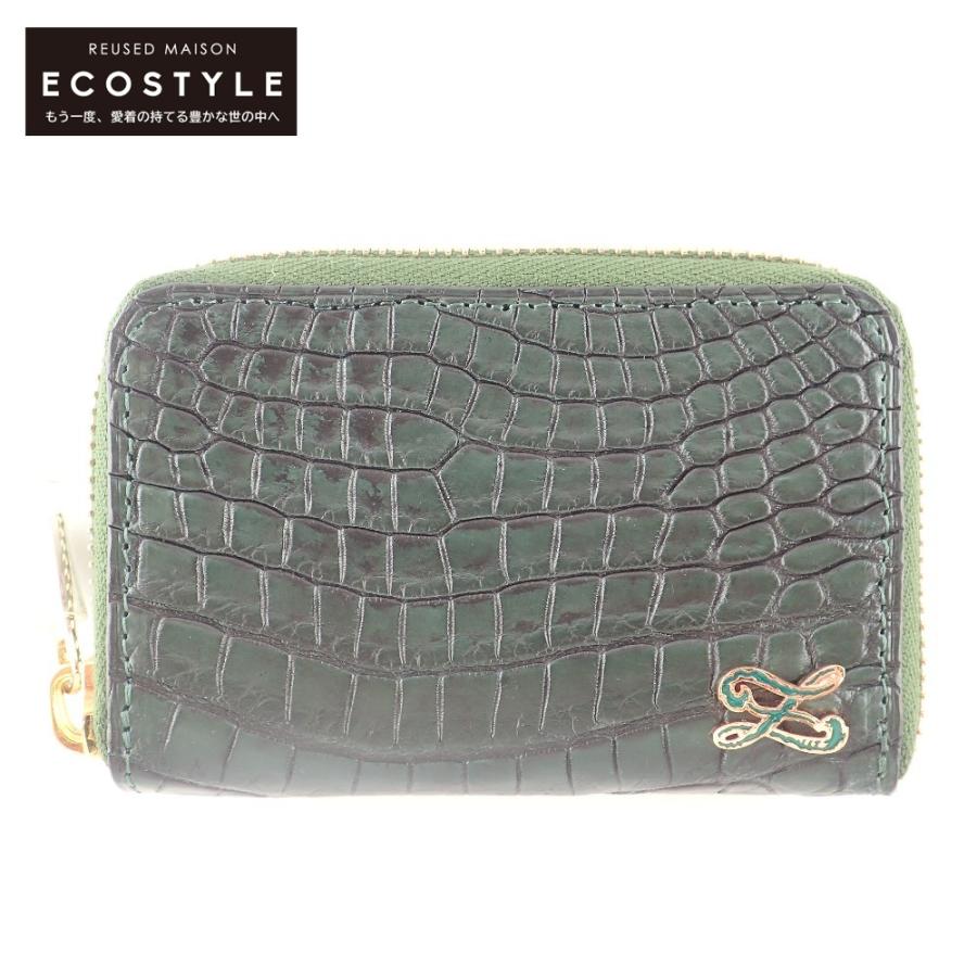 新品同様/ ZELE-PARIS ゼルパリ クロコダイル ラウンドファスナー