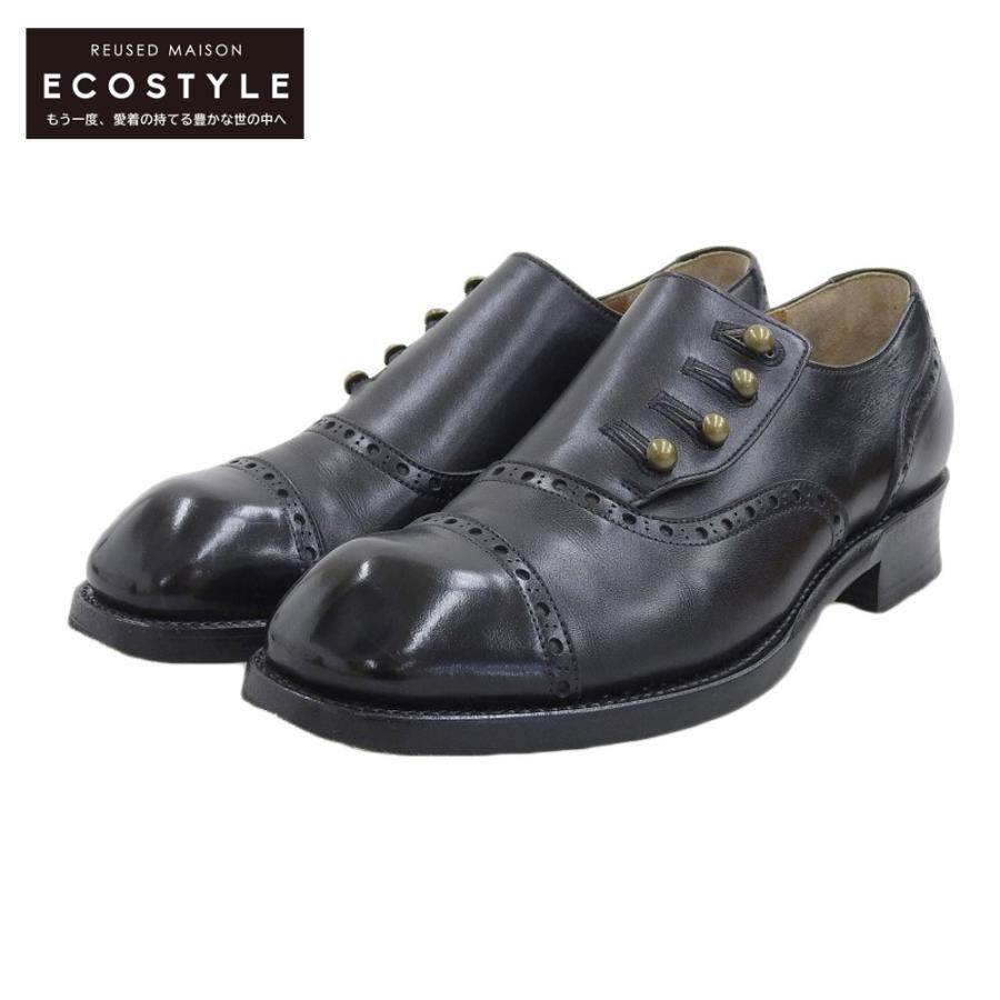 chausser ショセ classic line ボタンシューズ メンズ ブラック 42 26