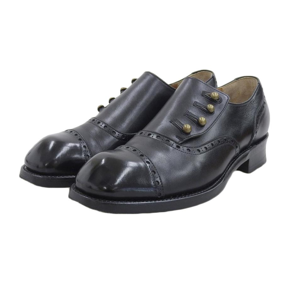 靴 chausser classic line C-7047 27cm chausser ショセ classic line ボタンシューズ メンズ ブラック 42 26