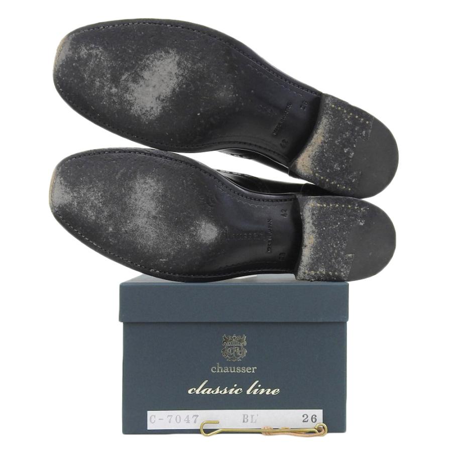 chausser ショセ classic line ボタンシューズ メンズ ブラック 42 26