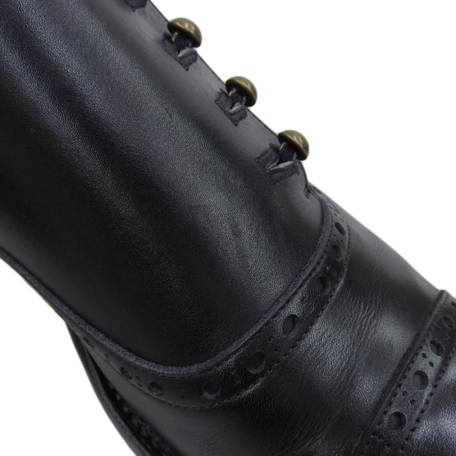 chausser ショセ classic line ボタンシューズ メンズ ブラック 42 26