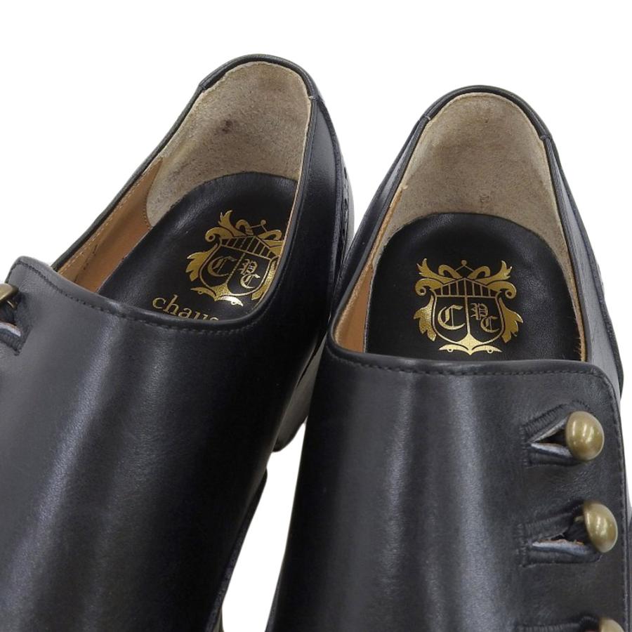 chausser ショセ classic line ボタンシューズ メンズ ブラック 42 26
