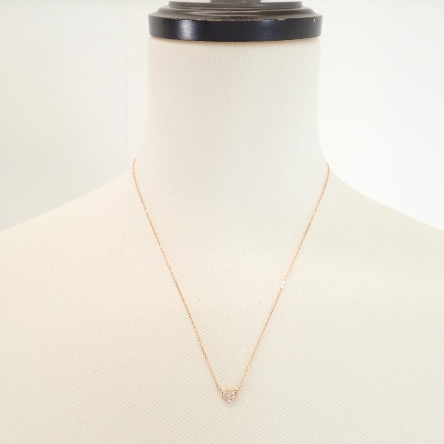 ete（エテ） 美品 K10 ダイヤモンド ハートモチーフ ネックレス ピンク 