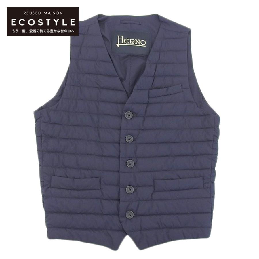 HERNO（ヘルノ） 美品 インナーダウン ジレ ベスト メンズ ネイビー 50 : ブランドリユースショップエコスタイル - 通販 ...