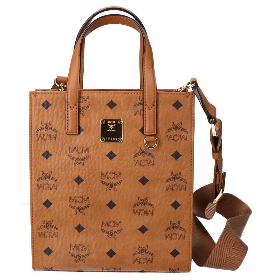 美品 MCM エムシーエム MMTAAKC02CO001 Aren Tote in Visetos 