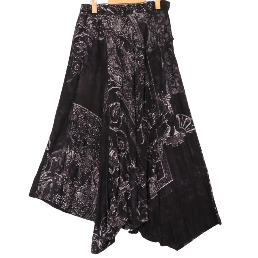 Yohji Yamamoto ヨウジヤマモト ブラック×ホワイト FZ-P67ー431 シルク 