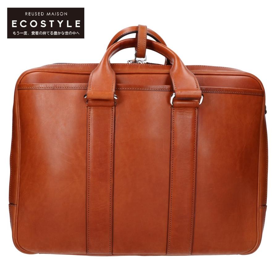 万双 双鞣和地 オーバーナイトバッグ 2WAY ブリーフケース キャメル 