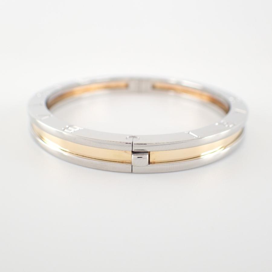 超人気BVLGARIゴールドトーン クリスタル バングル ~ BVLGARI ブルガリ B-zero1 ビーゼロワン バングル M ブレスレット K18