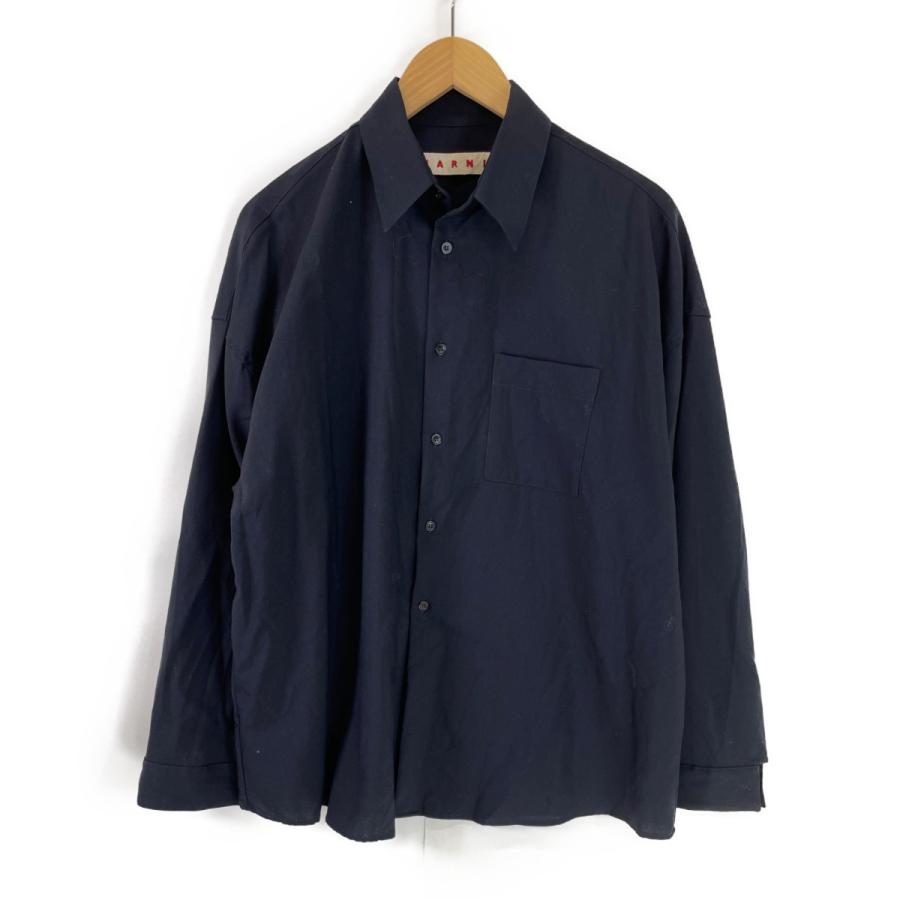 MARNI（マルニ） ネイビー 23SS ウールトロピカルシャツ CUMU0061A1 