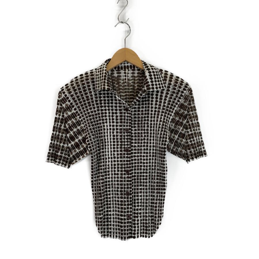 プリーツプリーズ　半袖シャツ サイズ3 PLEATS PLEASE プリーツプリーズ ドット柄 半袖シャツ 3
