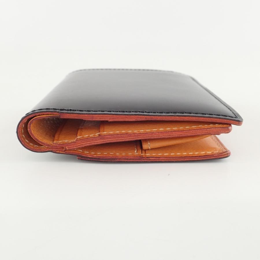 限定色 GANZO 黒 赤 ブライドルレザー 二つ折り財布 小銭入れ