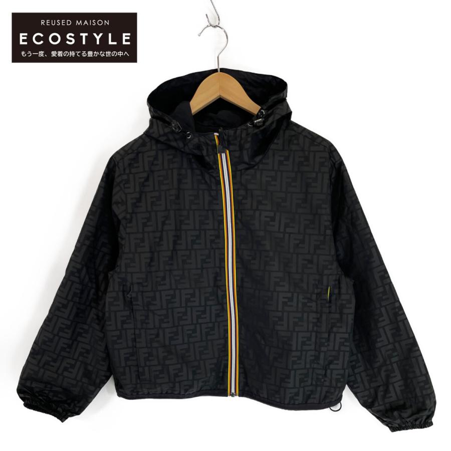 FENDI フェンディ ×K-WAY ブラック ズッカ柄 リバーシブル クロップド  