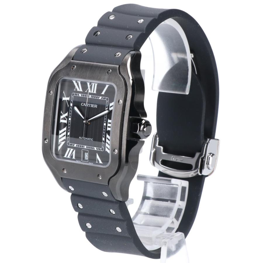 Cartier 自動巻き 腕時計 ブラック Cartier（カルティエ） 美品/ SWWA0039 サントス ドゥ ウォッチLM