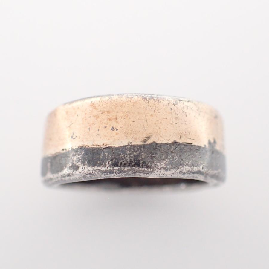 【約20号】12mm 市松 金槌打ち SILVER ハンマリング シルバー ICHIMATSU 市松 SILVER/K14 ハンマリング 8mm ツートン リング・指輪