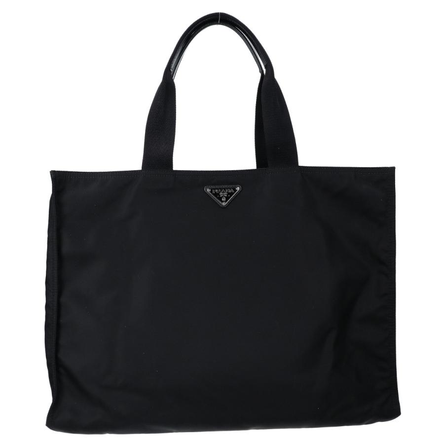 PRADA（プラダ） 美品/ 三角ロゴプレート ナイロンxレザー トート