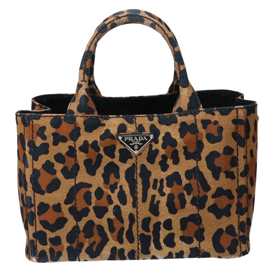 PRADA プラダ 1BG439 2EVW F0151 CANAPA ST.LEOPA カナパ レオパード柄 キャンバス 2WAY トートバッグ MIELE レディース｜wine-king｜02