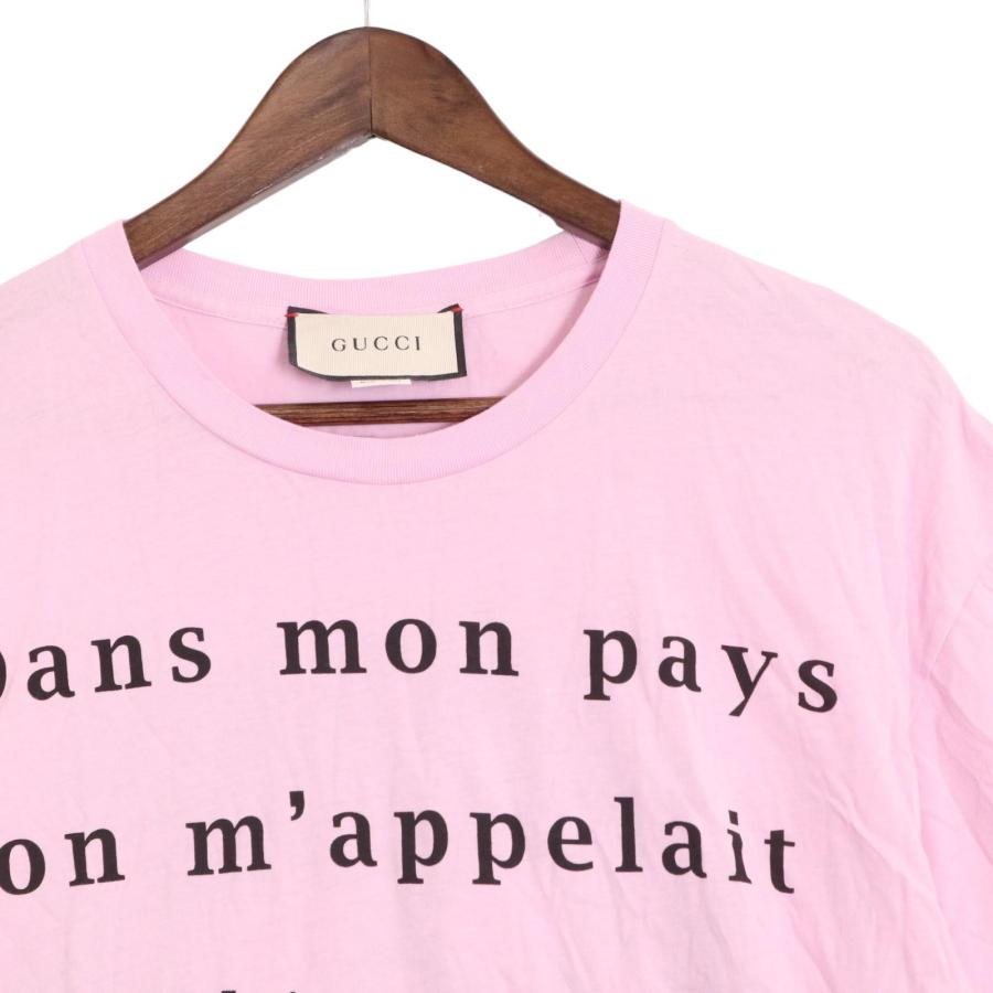 GUCCI（グッチ） ピンク 539081 バックスカルプリント Tシャツ ピンク