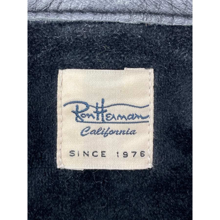 Ron Herman ロンハーマン ブラック ベルベット×ラムレザー ノーカラー