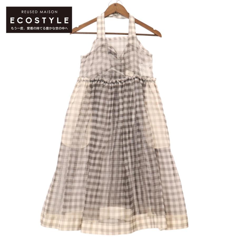 トリココムデギャルソン　チェックチュールワンピース tricot COMME des GARONS トリココムデギャルソン 14SS グレー TM-A001