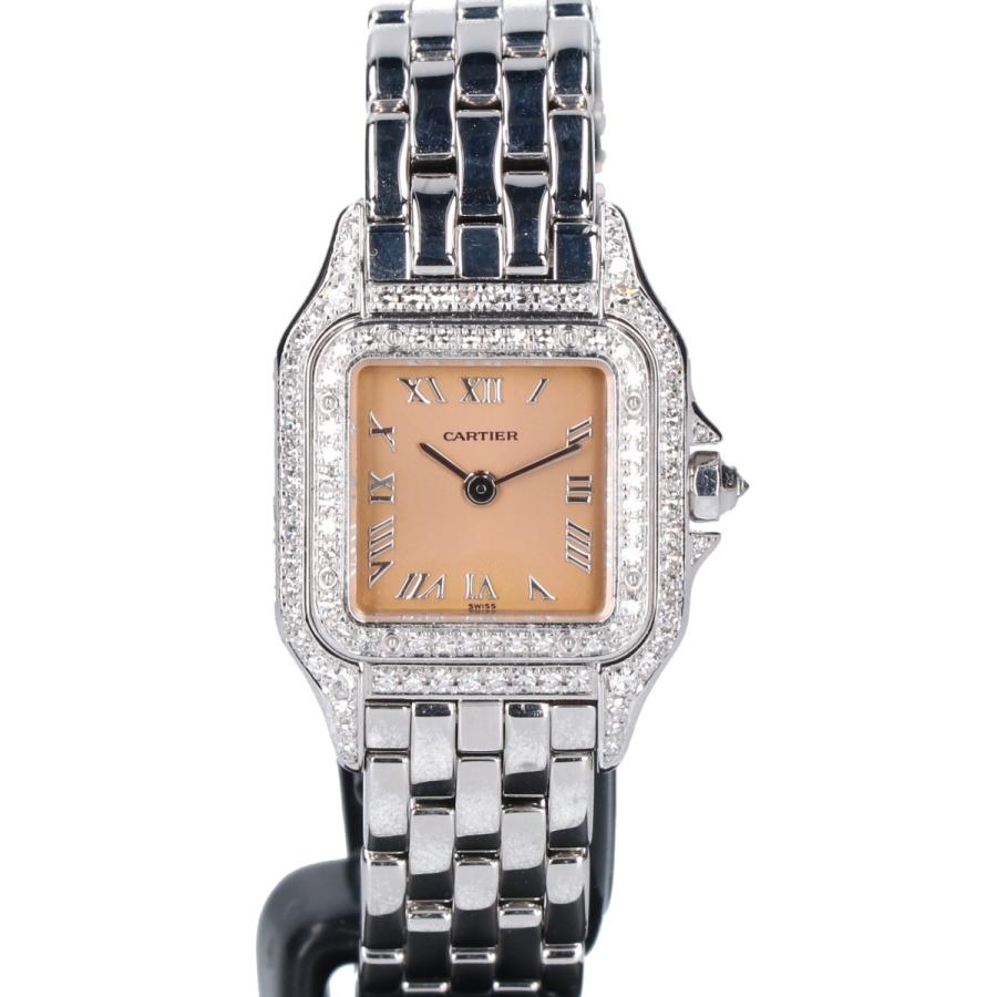 カルティエ 新品同様 750WG 1660 WF3245F3 パンテールSM 2重ダイヤモンドベゼル クオーツ Cartier - カルティエ 新品同様 750WG 1660 WF3245F3 パンテールSM 2重
