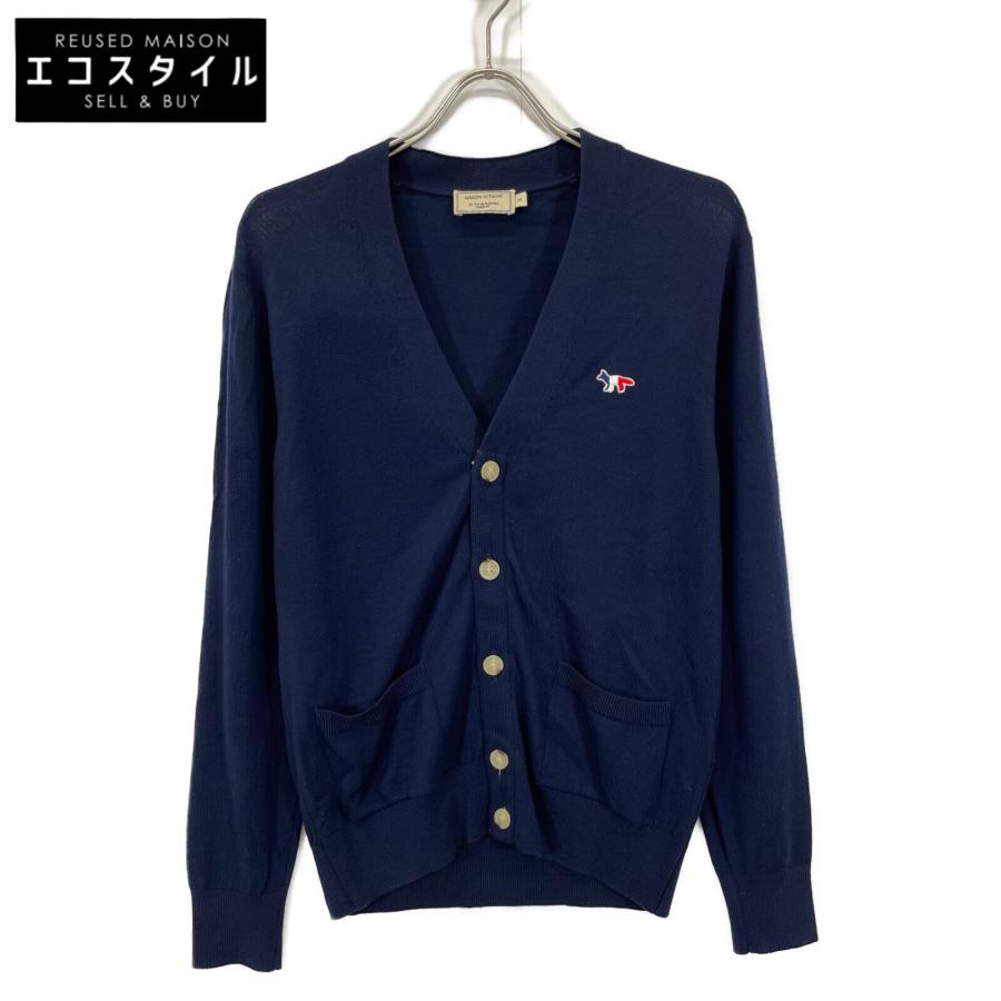 Maison Kitsune ラムウール　カーディガン　M ネイビー フォックスヘッド ラムズウール コンフォート カーディガン