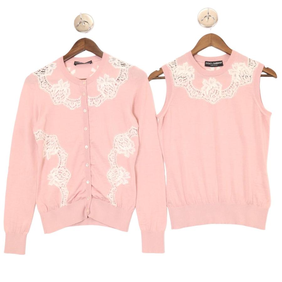Dolce＆Gabbana ピンク FX456T/FX457T カシミヤシルク レース