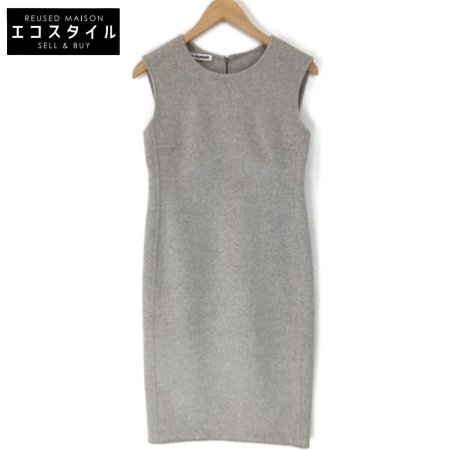 JIL SANDER ジルサンダー グレー カシミヤ100 ノースリーブ ワンピース  