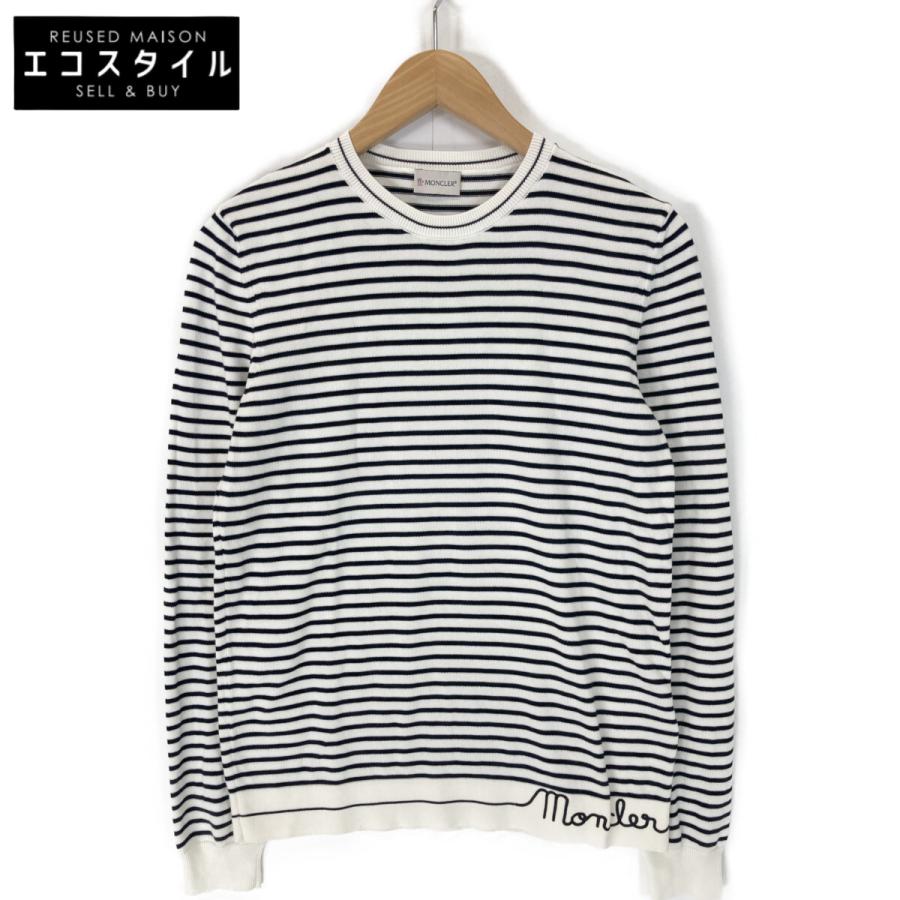 MONCLER モンクレール ホワイト 21年 GIROCOLLO TRICOT ボーダー MONCLER モンクレール ホワイト 21年 GIROCOLLO TRICOT ボーダー