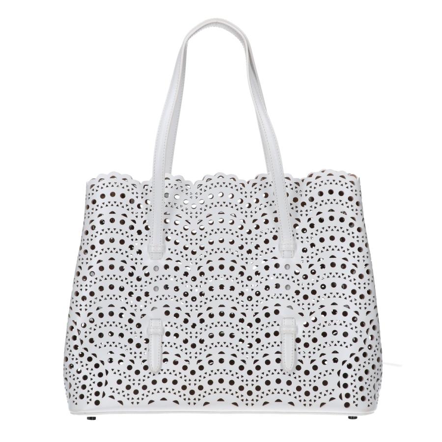ALAIA アライア MINA32 レザー トートバッグ ホワイト レディース 