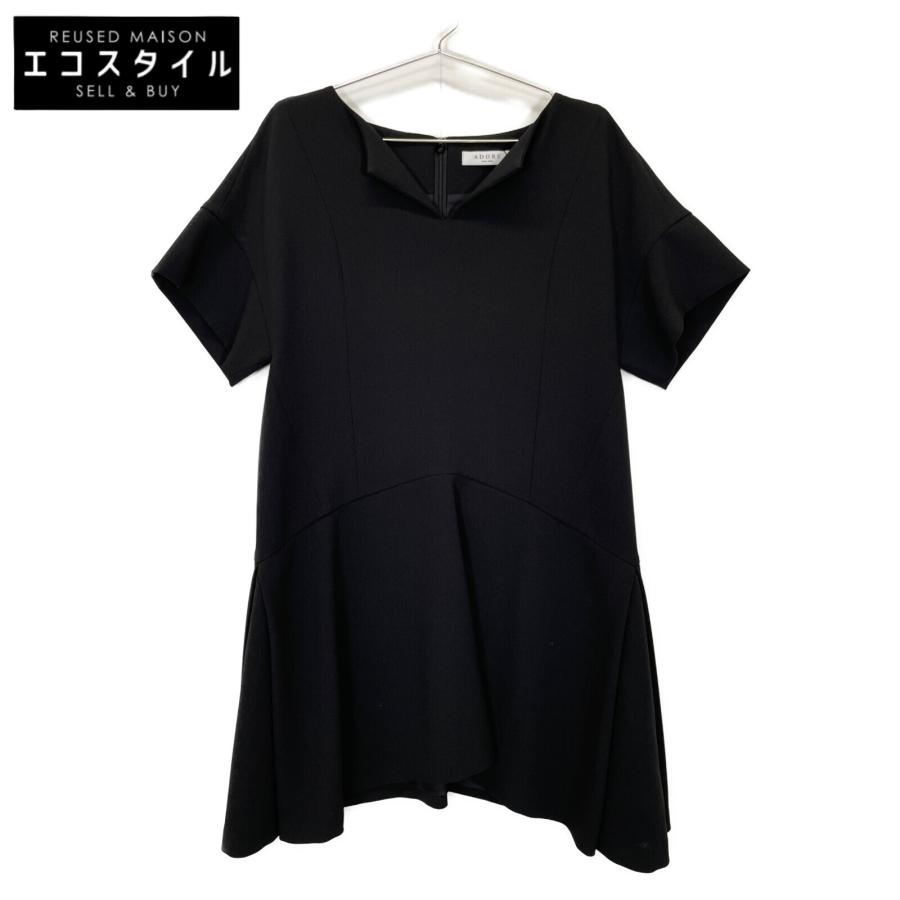 ADORE アドーア ブラック 531ー140579 半袖ワンピース 36 ワンピース  