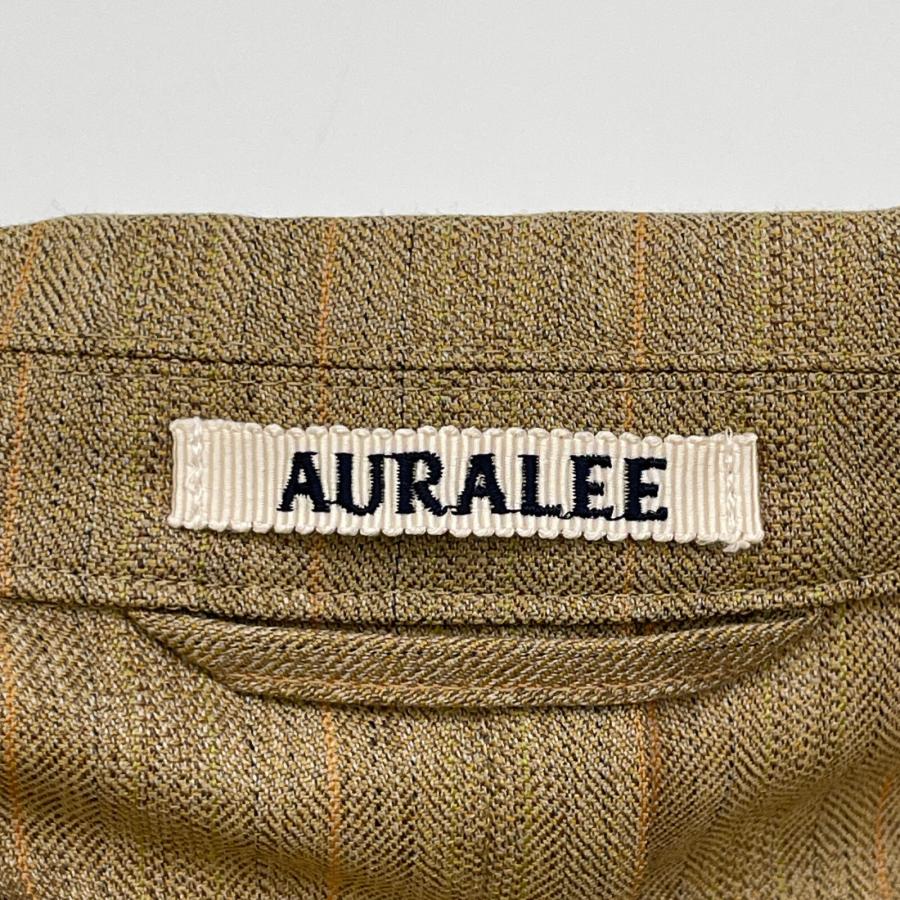 美品/ AURALEE オーラリー ウールxシルク ヘリンボーン ワイド
