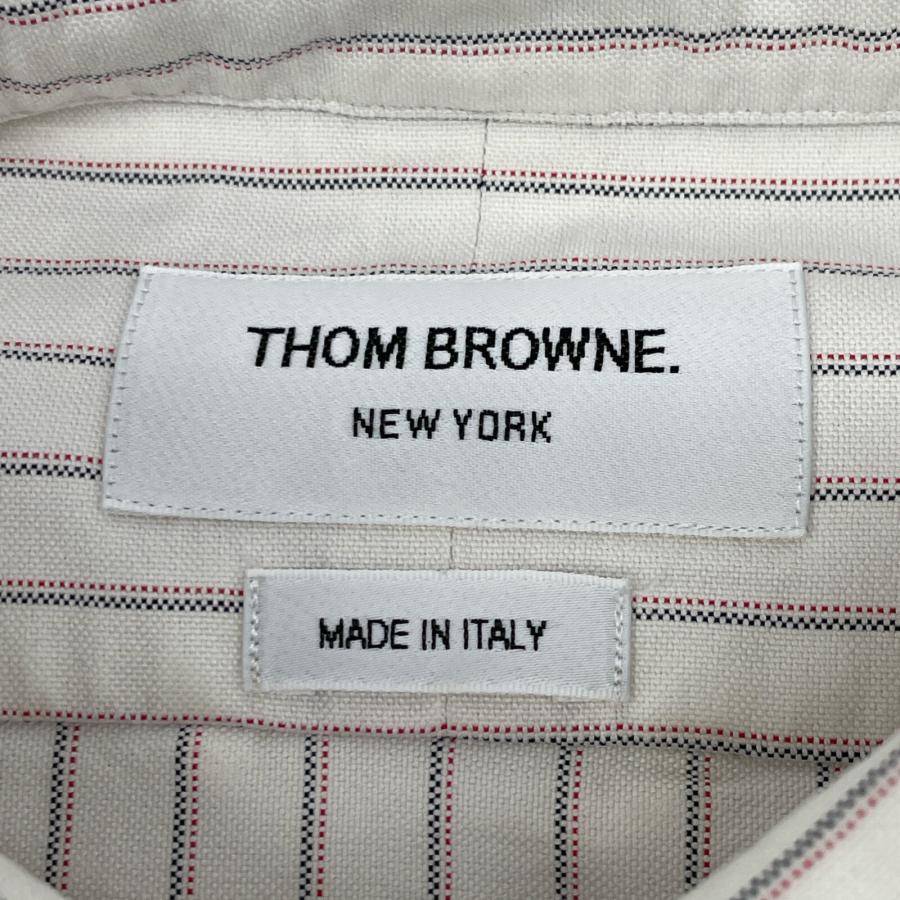 THOM BROWNE トムブラウン ホワイト ピンストライプ 長袖シャツ THOM BROWNE トムブラウン ホワイト ピンストライプ 長袖シャツ