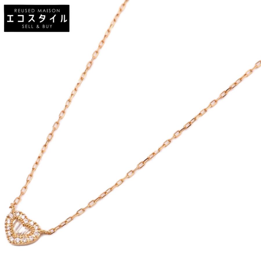 美品/ BELLESIORA ベルシオラ K18YG/ダイヤモンド0.14ct ハートトップ  