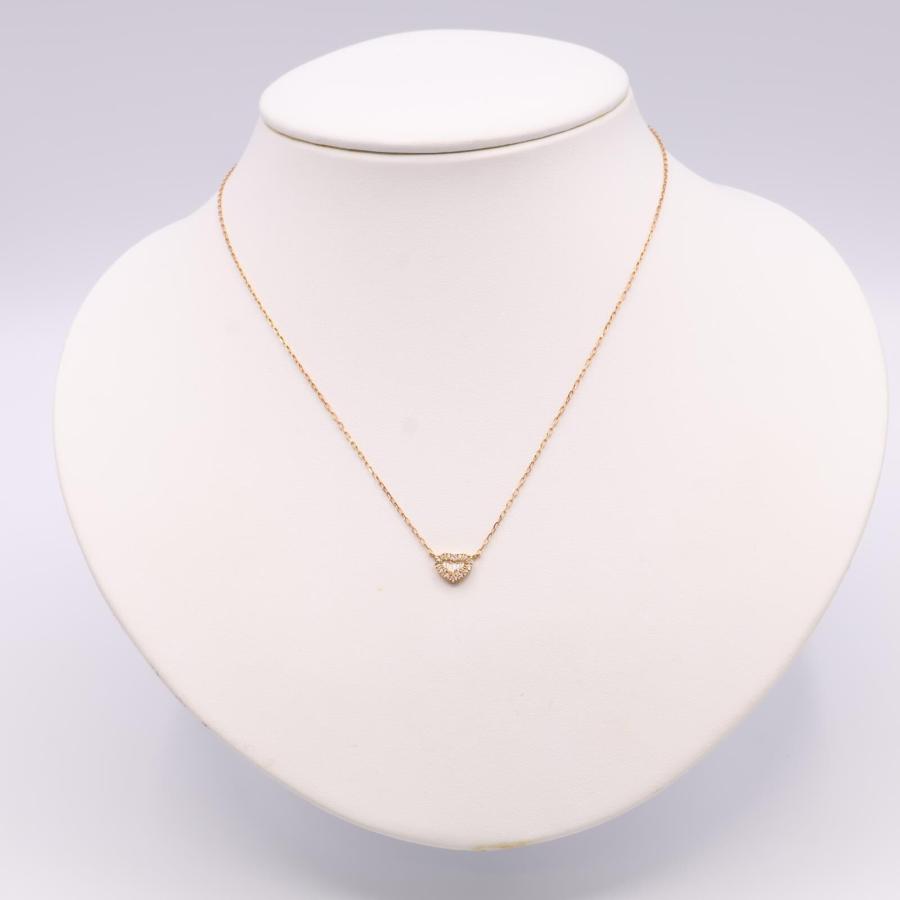 美品/ BELLESIORA ベルシオラ K18YG/ダイヤモンド0.14ct ハートトップ 