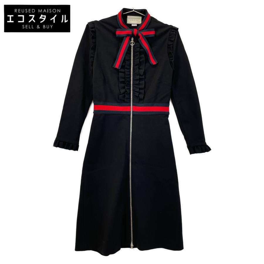 GUCCI（グッチ） ブラック 457032 X5C77 フロントZIP シェリーボウタイ