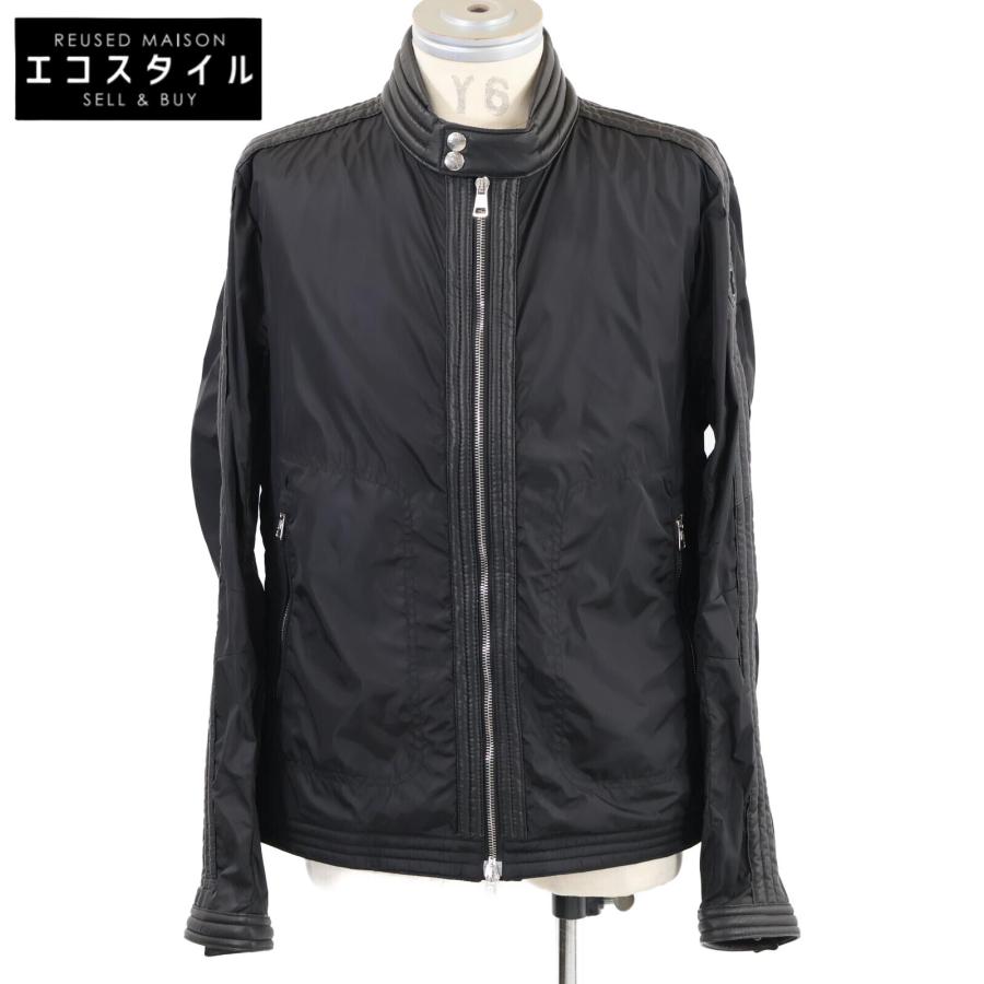 美品/国内正規 MONCLER モンクレール DAQUIN ラムレザー切替 ナイロン 