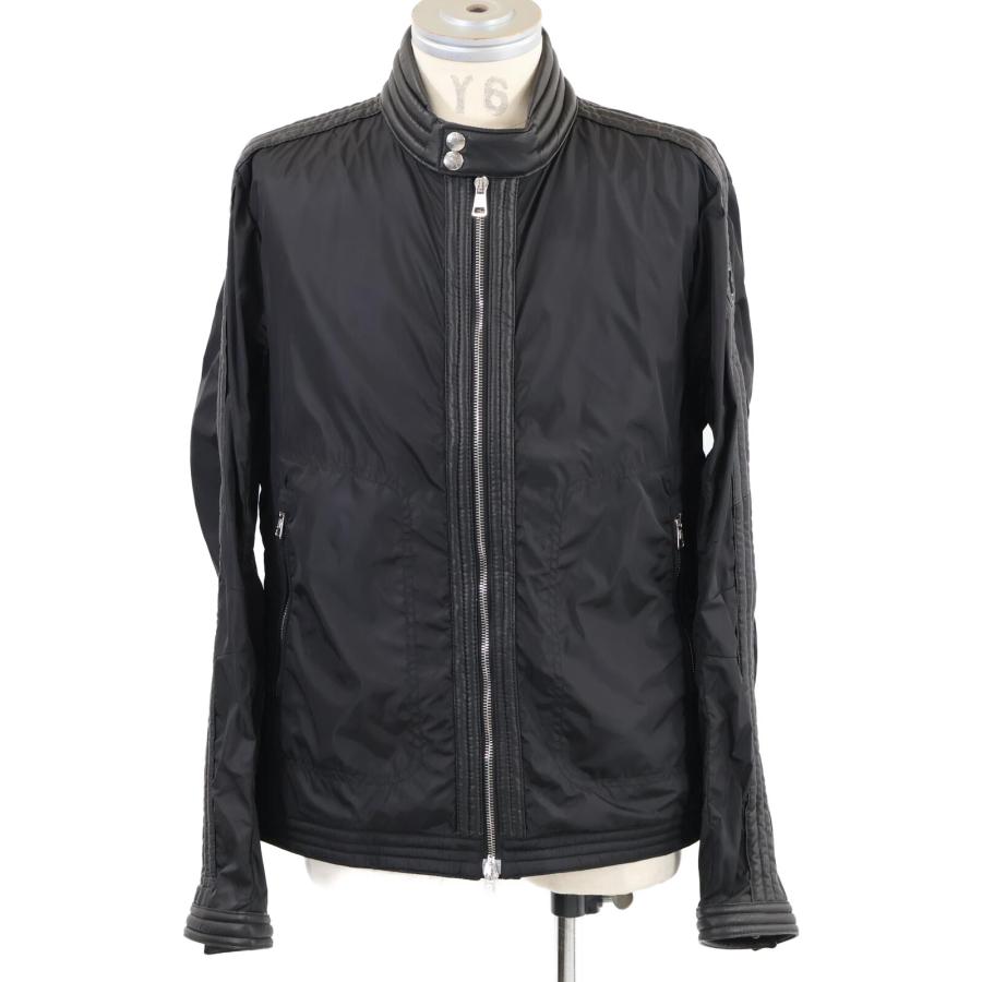 美品/国内正規 MONCLER モンクレール DAQUIN ラムレザー切替 ナイロン 