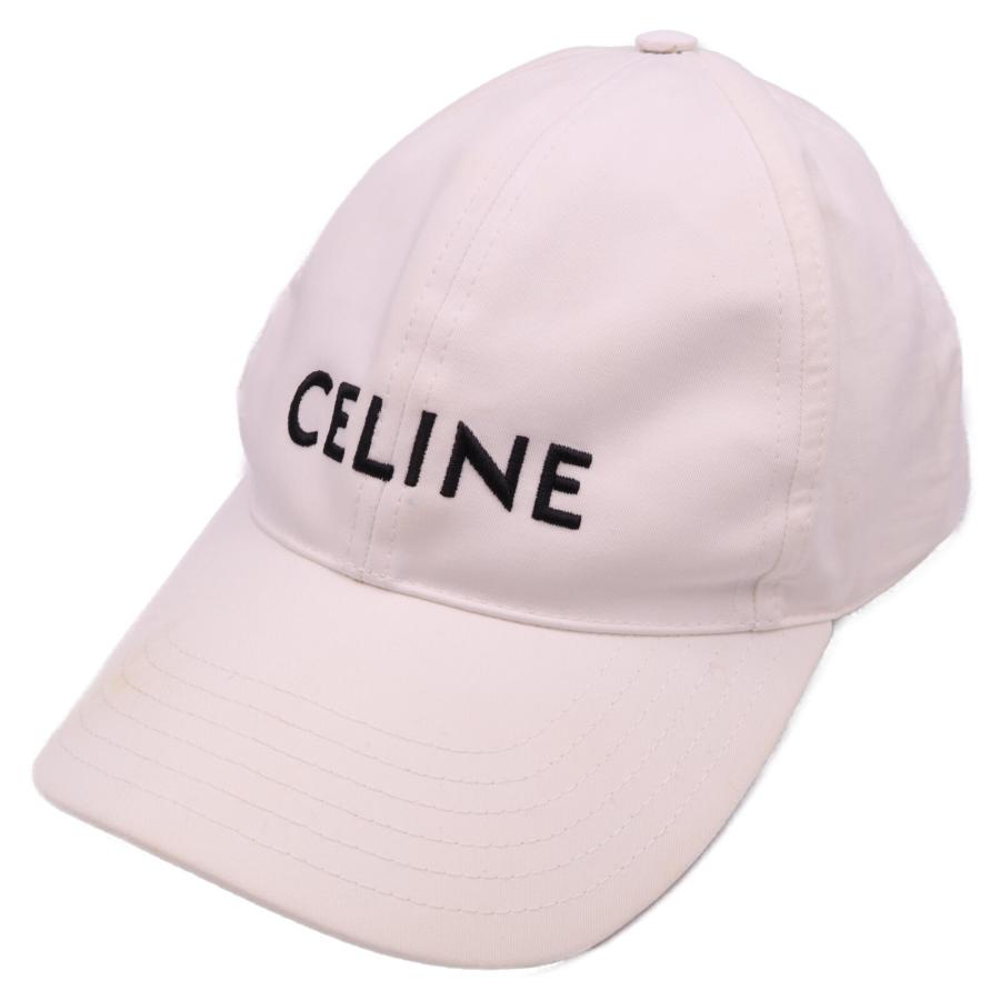 CELINE ホワイト キャップ ベースボールキャップ 【公式通販】