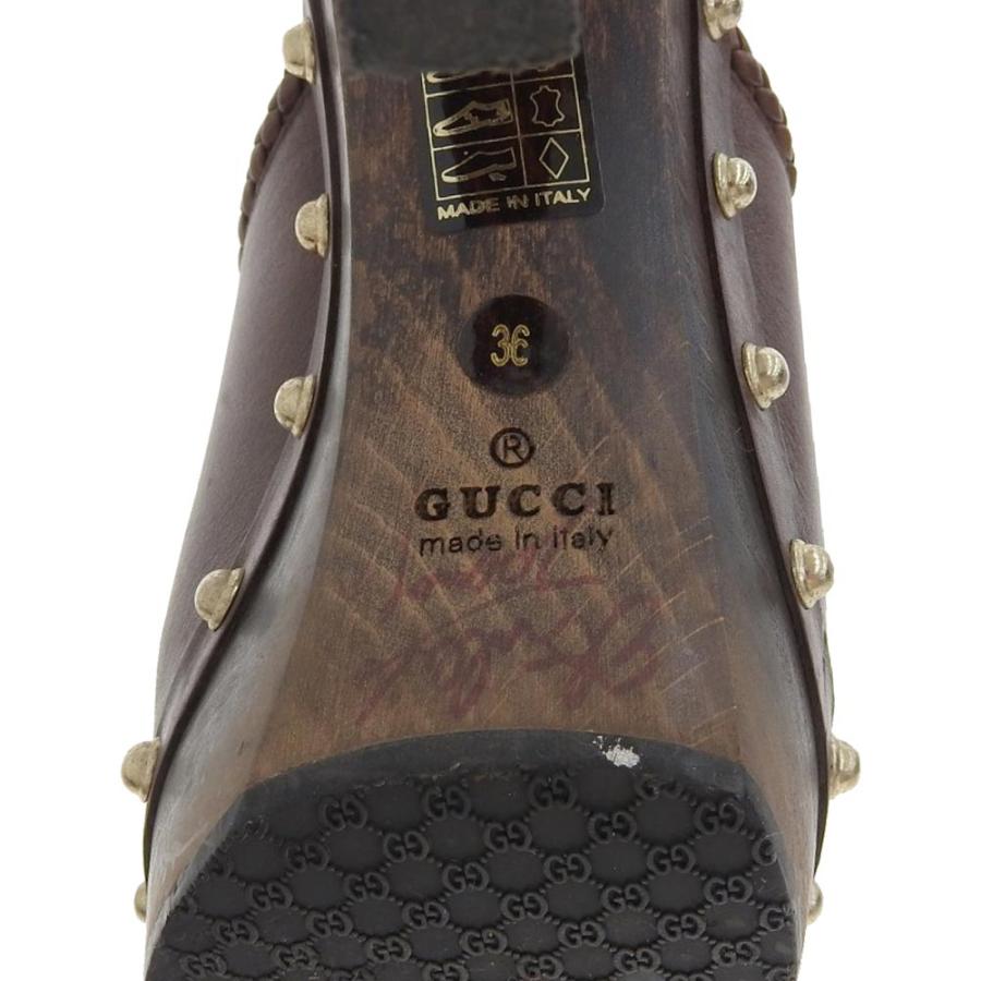 Gucci ブラウンレザーオープントゥサンダル GUCCI ブラウンレザーオープントゥサンダル