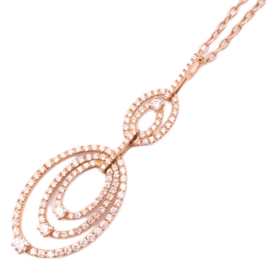 Miryam ミリアム K18 1.03ct ダイヤモンド デザイン ネックレス ピンク 