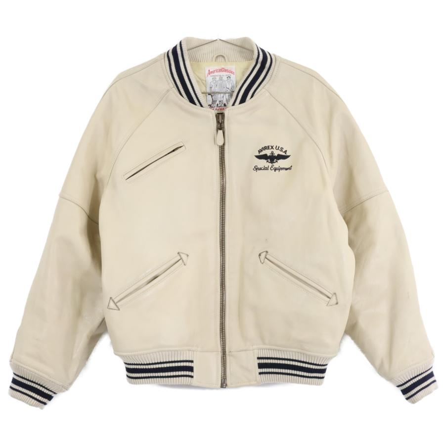 AVIREX 革製スタジャン　カラー:ホワイト AVIREX（アヴィレックス） レザー スタジアムジャンパー スタジャン