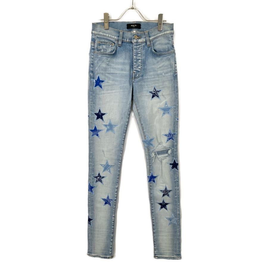 AMIRI アミリ スターパッチ クラッシュ デニムパンツ ライト AMIRI アミリ スターパッチ クラッシュ デニムパンツ ライト
